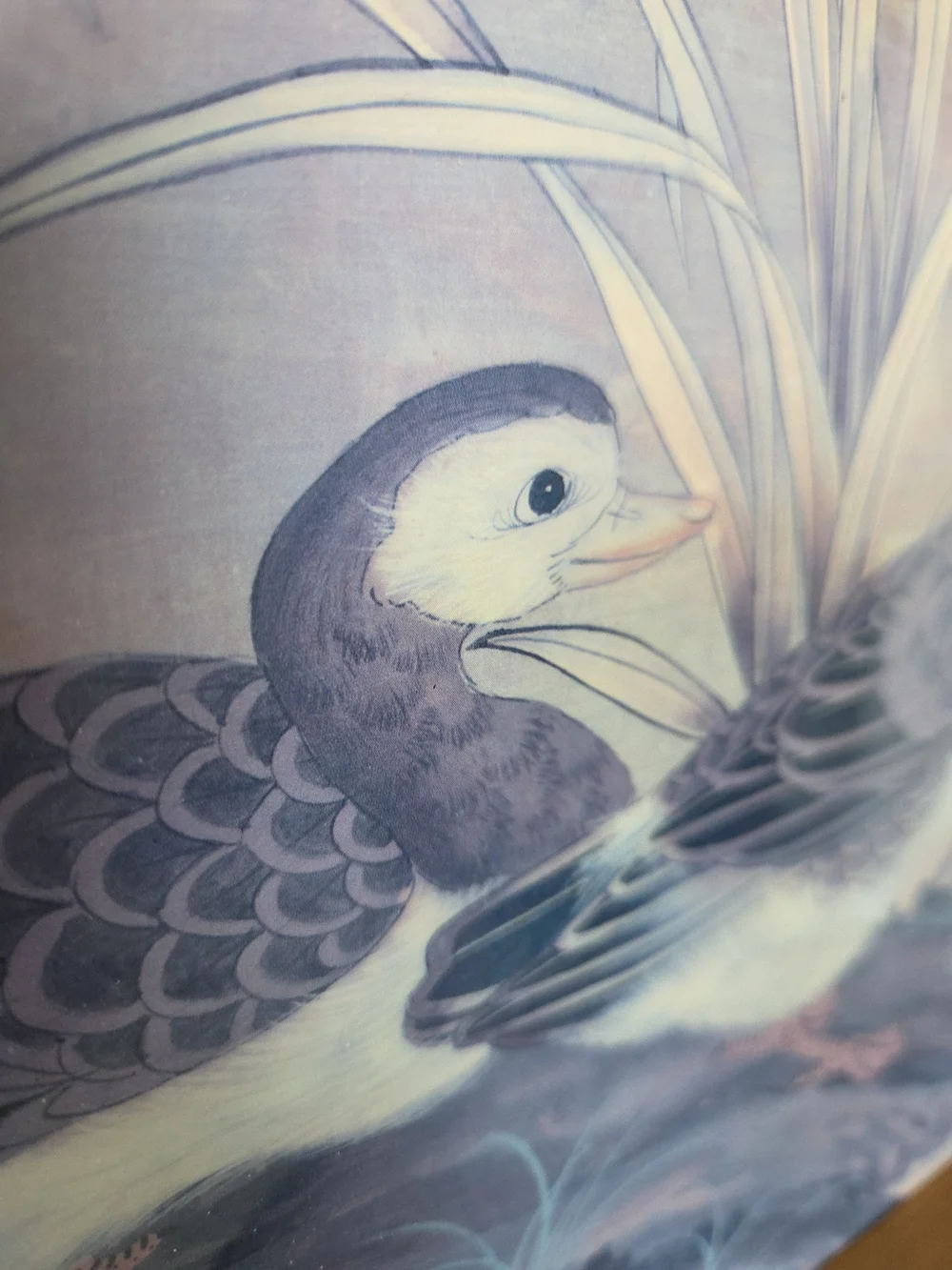 Wooden Serving Tray with Duck Illustration - Purple